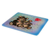 カップルベアとハートバルーン切断ボード カッティングボード (角)