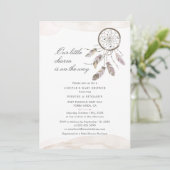 カップルベビーシャワーボホシックドリームキャッチャー 招待状 (スタンド正面)