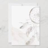 カップルベビーシャワーボホシックドリームキャッチャー 招待状 (裏面)