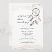 カップルベビーシャワーボホシックドリームキャッチャー 招待状 (正面/裏面)