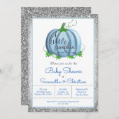 カップルベビーシャワーボーイリトルカボチャ秋 招待状 (正面/裏面)