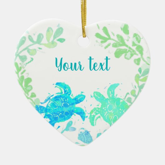 カップルホリデイまたはホリデイ結婚式の引き出物 セラミックオーナメント (正面)