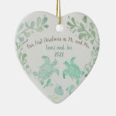 カップルホリデーシータートルコースタルビーチオーナメント セラミックオーナメント (右)