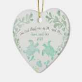 カップルホリデーシータートルコースタルビーチオーナメント セラミックオーナメント (左)