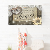 カップルホースシューズサンフラワーズブライダルシャワーへようこそ 横断幕 (インサイチュ)
