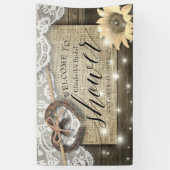 カップルホースシューズサンフラワーズブライダルシャワーへようこそ 横断幕 (縦)