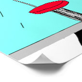 カップルホールディングハンドレトロ懐かしいフィフティスディナー ポスター (角)