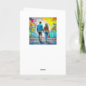 カップルホールディングハンド通りアート | Love You Lots カード (裏面)