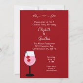 カップルミックスドリンクカクテルパーティの招待状 招待状 (正面)