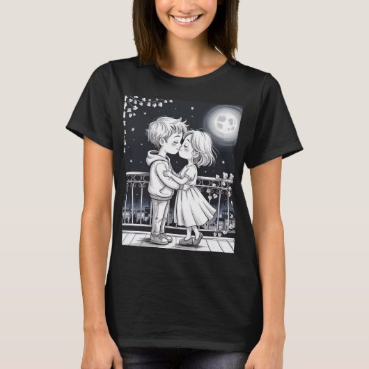 カップルミッドナイトキスTシャツ Tシャツ (正面)