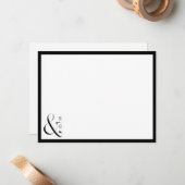 カップルミニマルのモノグラム文パーソナライズされた具 ノートカード (正面/裏面インサイチュ)