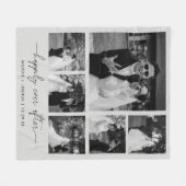 カップルミニマル写真のコラージュ「いつもの幸せな後」 フリースブランケット (正面(横))