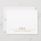 カップルミニマル金ゴールドモノグラム ノートカード (裏面)