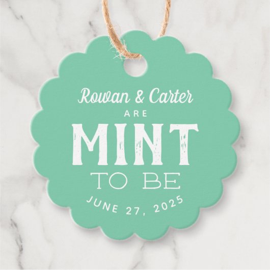 カップルミントベ結婚式の引き出物ラベル フェイバータグ (正面)