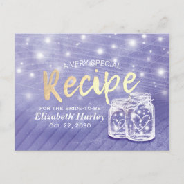 カップルメイソンJARストリングライトブライダルシャワーレシピ インビテーションポストカード