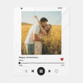 カップルモダンのための記念写真曲表紙 フリースブランケット (正面)