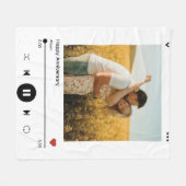 カップルモダンのための記念写真曲表紙 フリースブランケット (正面(横))