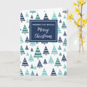 カップルモダンのクリスマス休暇のための木 カード (黄色い花)