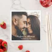 カップルモダンのシャワー写真 スタンダードランチョンナプキン (インサイチュ)