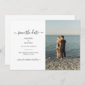 カップルモダンの写真の日付を保存 セーブザデート (正面/裏面)