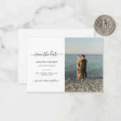 カップルモダンの写真の日付を保存 ノートカード (正面/裏面インサイチュ)