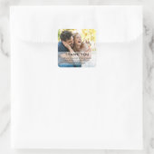 カップルモダンの写真結婚の感謝のお願い スクエアシール (バッグ)