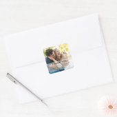 カップルモダンの写真結婚の感謝のお願い スクエアシール (封筒)