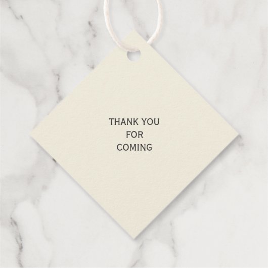 カップルモダンの名前またはシャワー結婚ギフトのラベル フェイバータグ (裏面)