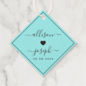カップルモダンの名前またはシャワー結婚ギフトのラベル フェイバータグ (正面)