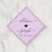 カップルモダンの名前またはシャワー結婚ギフトのラベル フェイバータグ (正面)