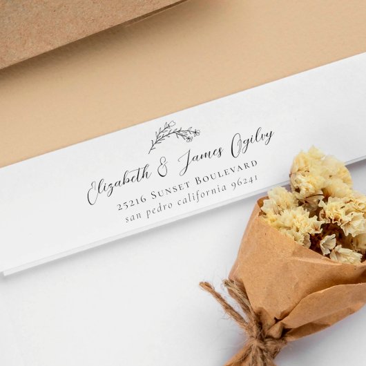 カップルモダンの植物学の結婚台本の住所 ラバースタンプ