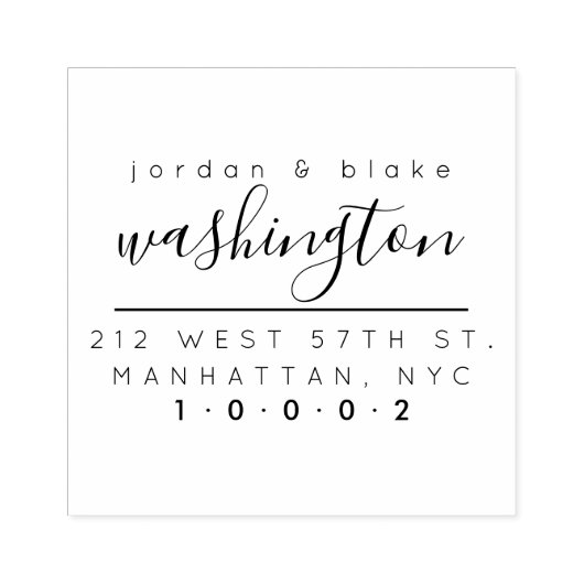 カップルモダンの結婚した差出人住所 ラバースタンプ (インプリント)