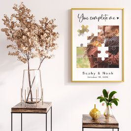 カップルモダンの結婚写真 |フォトパズルポスター ポスター