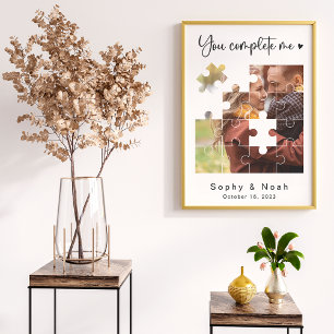 カップルモダンの結婚写真  フォトパズルポスター ポスター