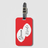 カップルモダンの荷物タグ – 結婚s ラゲッジタグ (正面縦)