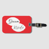 カップルモダンの荷物タグ – 結婚s ラゲッジタグ (正面横)