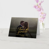 カップルモダンウェディングデー写真サンキューカード 箔グリーティングカード (蘭)