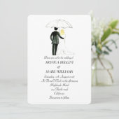 カップルモダンウォーター色ミニマ結婚リスト 招待状 (スタンド正面)