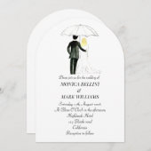 カップルモダンウォーター色ミニマ結婚リスト 招待状 (正面/裏面)