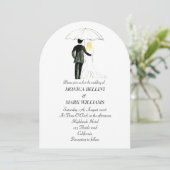 カップルモダンウォーター色ミニマ結婚リスト 招待状 (スタンド正面)