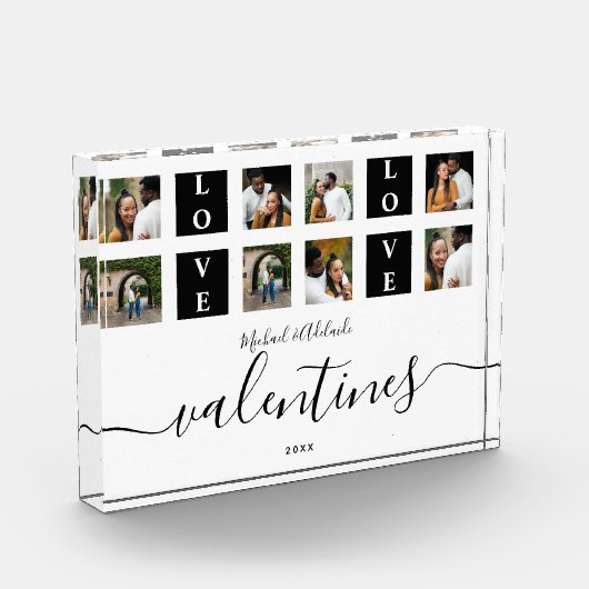 カップルモダンカスタムフォトコラージバレンタインデー フォトブロック (左)