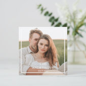 カップルモダンコラージュ写真と家族ミニマルギフト (スタンド正面)
