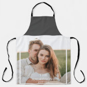 カップルモダンコラージュ写真と家族ミニマルギフト エプロン (正面)