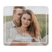 カップルモダンコラージュ写真と家族ミニマルギフト カッティングボード (正面)