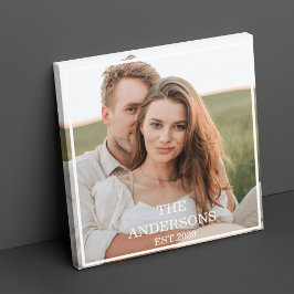 カップルモダンコラージュ写真と家族ミニマルギフト キャンバスプリント