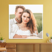 カップルモダンコラージュ写真と家族ミニマルギフト キャンバスプリント (インサイチュ (リビング))