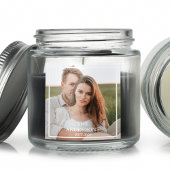 カップルモダンコラージュ写真と家族ミニマルギフト スクエアシール