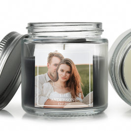 カップルモダンコラージュ写真と家族ミニマルギフト スクエアシール