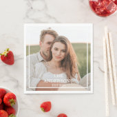 カップルモダンコラージュ写真と家族ミニマルギフト スタンダードランチョンナプキン (インサイチュ)