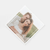 カップルモダンコラージュ写真と家族ミニマルギフト スタンダードランチョンナプキン (角)